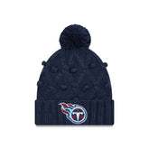 Tennessee Titans New Era Women's Toasty Cuffed Knit Hat with Pom - Navy - NFL