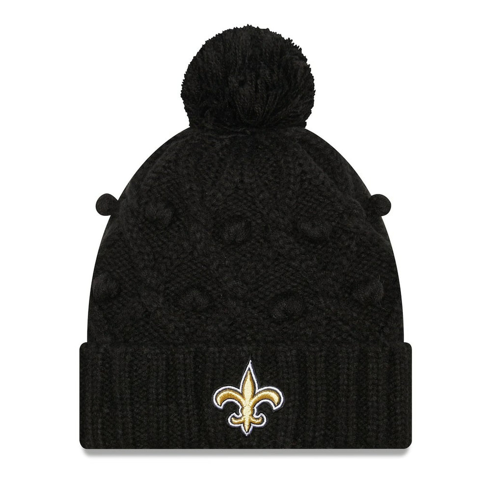 New Orleans Saints New Era Women's Toasty Cuffed Knit Hat with Pom - Black - NFL