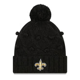 New Orleans Saints New Era Women's Toasty Cuffed Knit Hat with Pom - Black - NFL