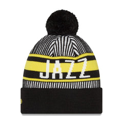 New Era Utah Jazz Striped Cuffed Pom Knit Hat Navy