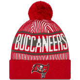 Tampa Bay Buccaneers New Era Striped Cuffed Knit Hat with Pom - Red - NFL