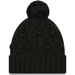 Pittsburgh Steelers New Era Girls Youth Toasty Cuffed Knit Hat with Pom - Black - NFL