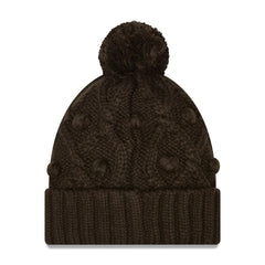 Cleveland Browns New Era Girls Youth Toasty Cuffed Knit Hat with Pom - Brown - NFL