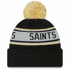 New Orleans Saints New Era Youth Repeat Cuffed Knit Hat with Pom - Black - NFL