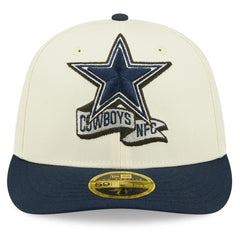 Dallas Cowboys New Era 2022 Sideline Low Profile 59FIFTY Fitted Hat - Cream/Navy - NFL