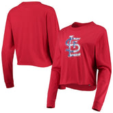 St. Louis Cardinals New Era Women's Baby Jersey Cropped Long Sleeve T-Shirt Sale