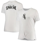 Chicago White Sox New Era Women's Plus Size 2-Hit Front Knot T-Shirt Sale