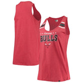 New Era Chicago Bulls Women's Scoop-Neck Racerback Tank Top Heathered Red
