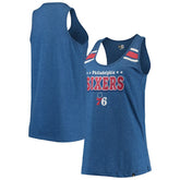 New Era Philadelphia 76ers Women's Scoop-Neck Racerback Tank Top Heathered Royal