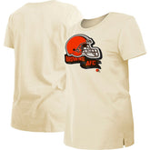 Cleveland Browns New Era Women's Chrome Sideline T-Shirt - Cream - NFL