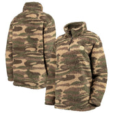 Boston Bruins G-III Sports by Carl Banks Women's Sherpa Quarter-Zip Jacket - Camo | NHL on sale