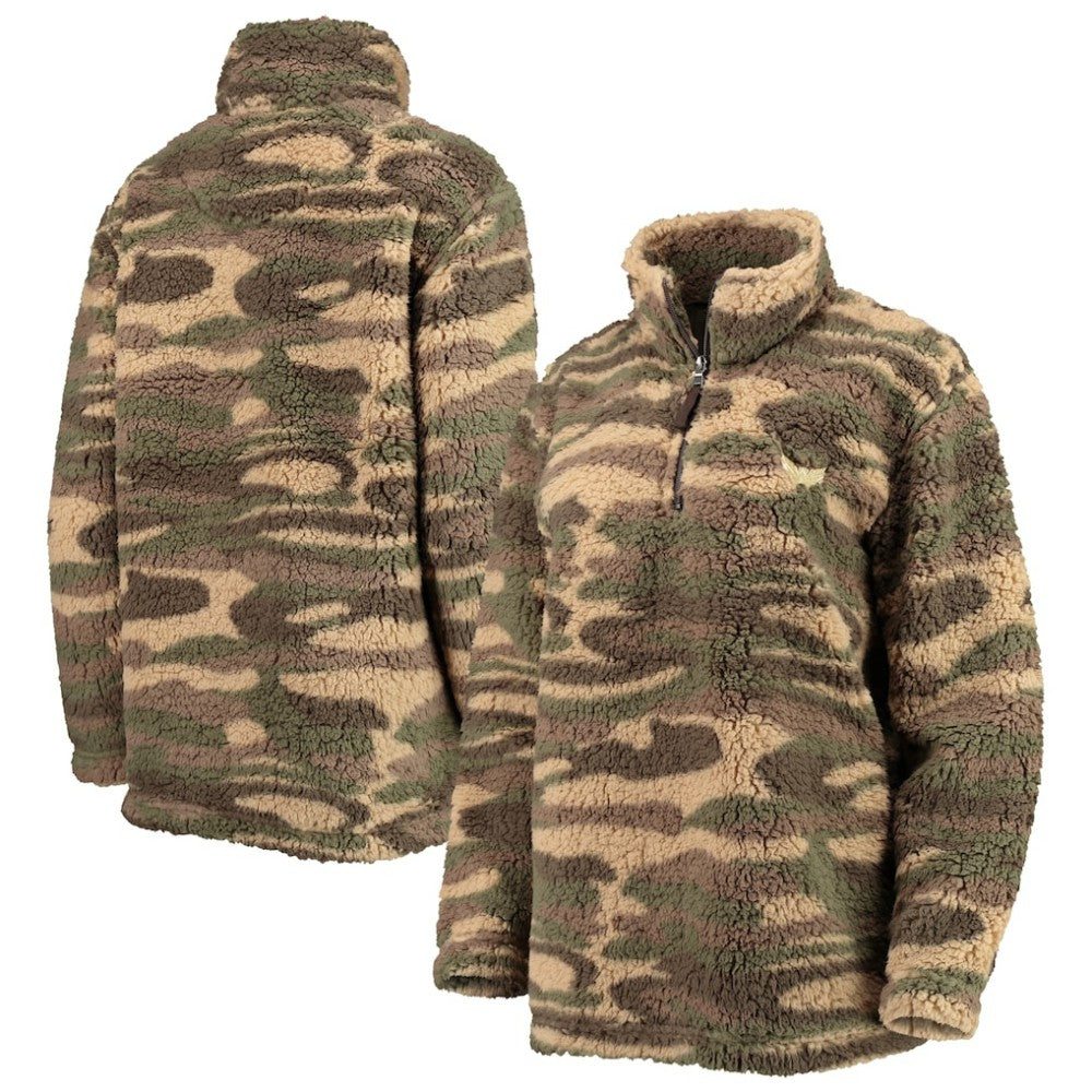 Washington Capitals G-III Sports by Carl Banks Women's Sherpa Quarter-Zip Jacket - Camo | NHL Lifestyle