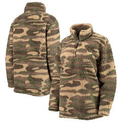 Washington Capitals G-III Sports by Carl Banks Women's Sherpa Quarter-Zip Jacket - Camo | NHL Lifestyle