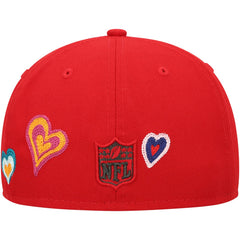 Tampa Bay Buccaneers New Era Chain Stitch Heart 59FIFTY Fitted Hat - Scarlet - NFL