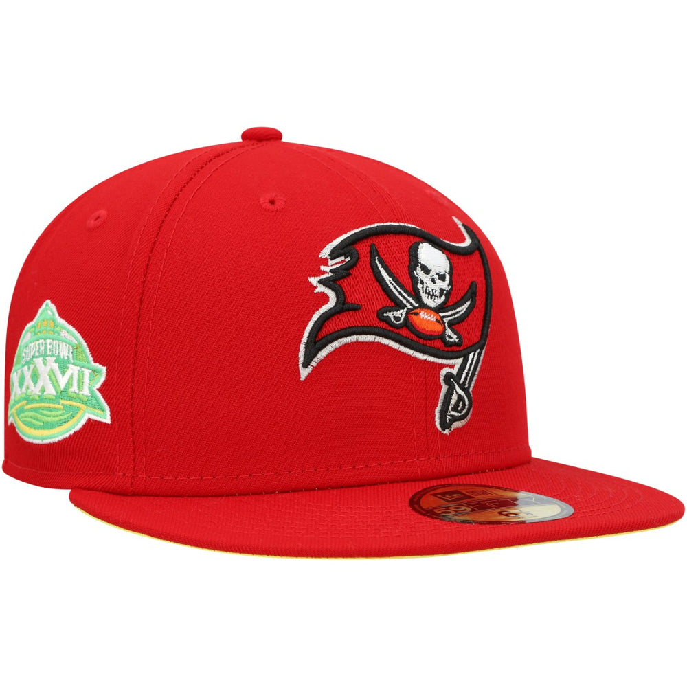 Tampa Bay Buccaneers New Era Super Bowl XXXVII Citrus Pop 59FIFTY Fitted Hat - Scarlet - NFL