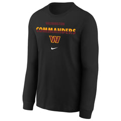 Washington Commanders Youth Team Color Split Long Sleeve T-Shirt - Black - Nike