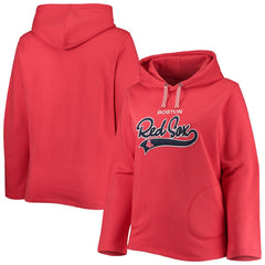 Boston Red Sox Soft as a Grape Women's Plus Size Side Split Pullover Hoodie Outlet
