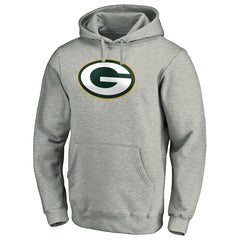 Green Bay Packers Primary Logo Fitted Pullover Hoodie - Heather Gray - NFL
