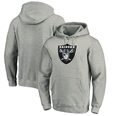Las Vegas Raiders Primary Logo Fitted Pullover Hoodie - Heather Gray - NFL