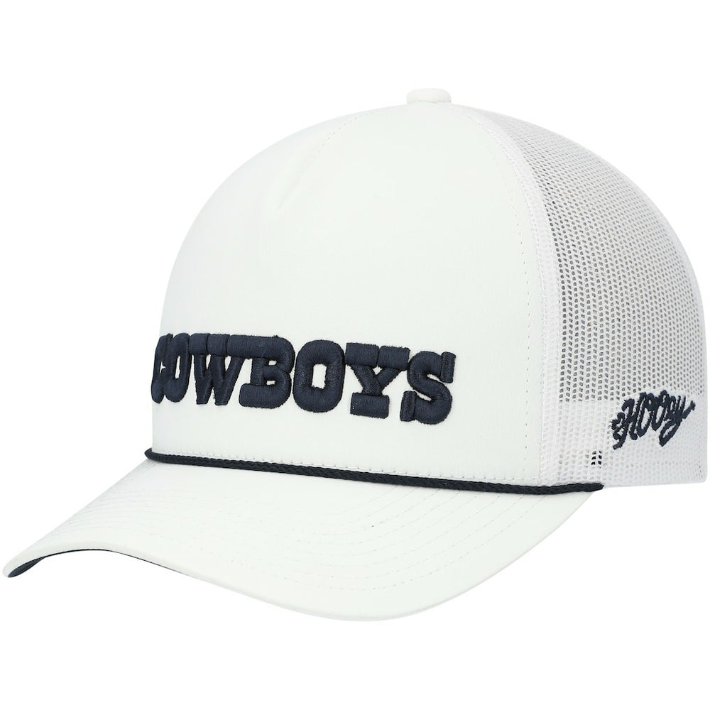 Dallas Cowboys HOOey Wordmark Rope Trucker Snapback Hat - White - NFL