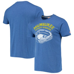 Milwaukee Brewers Homage Milwaukee County Stadium Tri-Blend T-Shirt Online