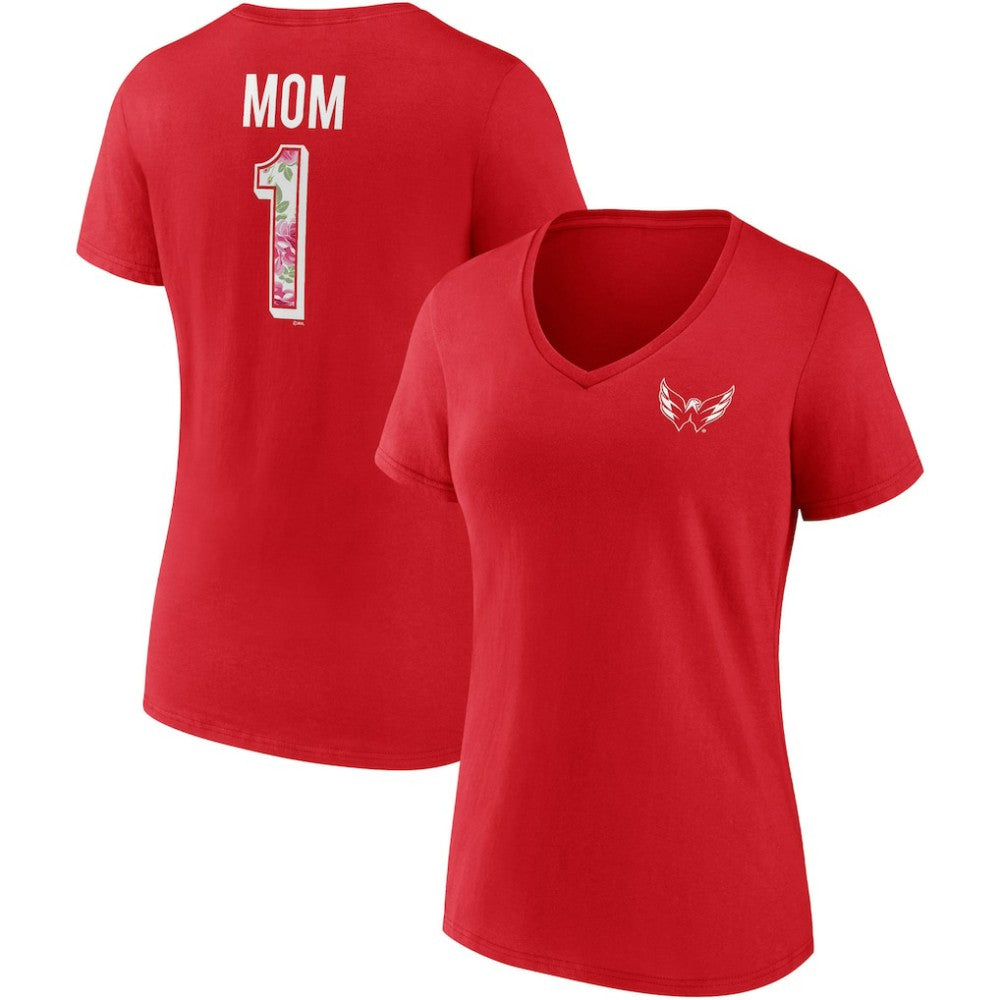 Washington Capitals Fanatics Women's Team Mother's Day V-Neck T-Shirt - Red | Fanatics on sale