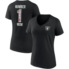 Las Vegas Raiders Women's Team Mother's Day V-Neck T-Shirt - Black - Fanatics