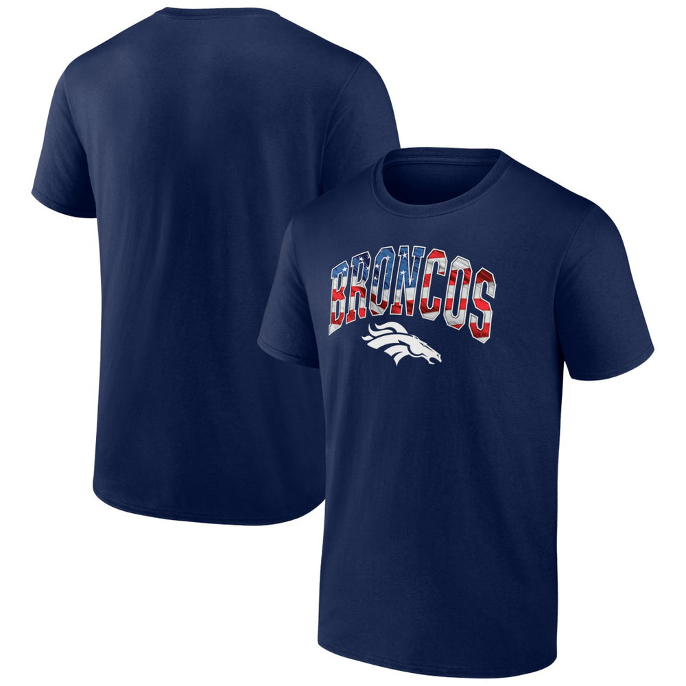 Denver Broncos Banner Wave Logo T-Shirt - Navy - NFL