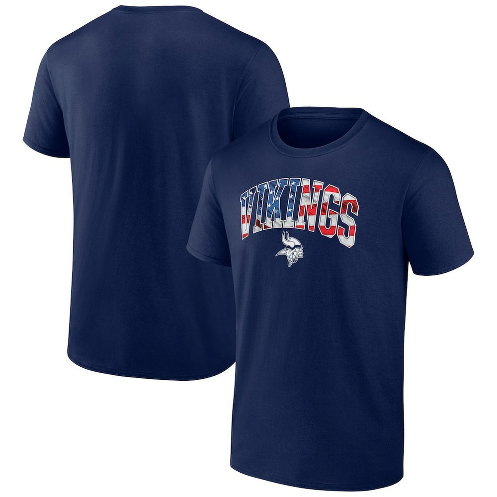 Minnesota Vikings Banner Wave Logo T-Shirt - Navy - NFL