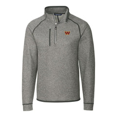 Washington Commanders Cutter & Buck Big & Tall Mainsail Half-Zip Pullover Jacket - Heathered Gray - NFL