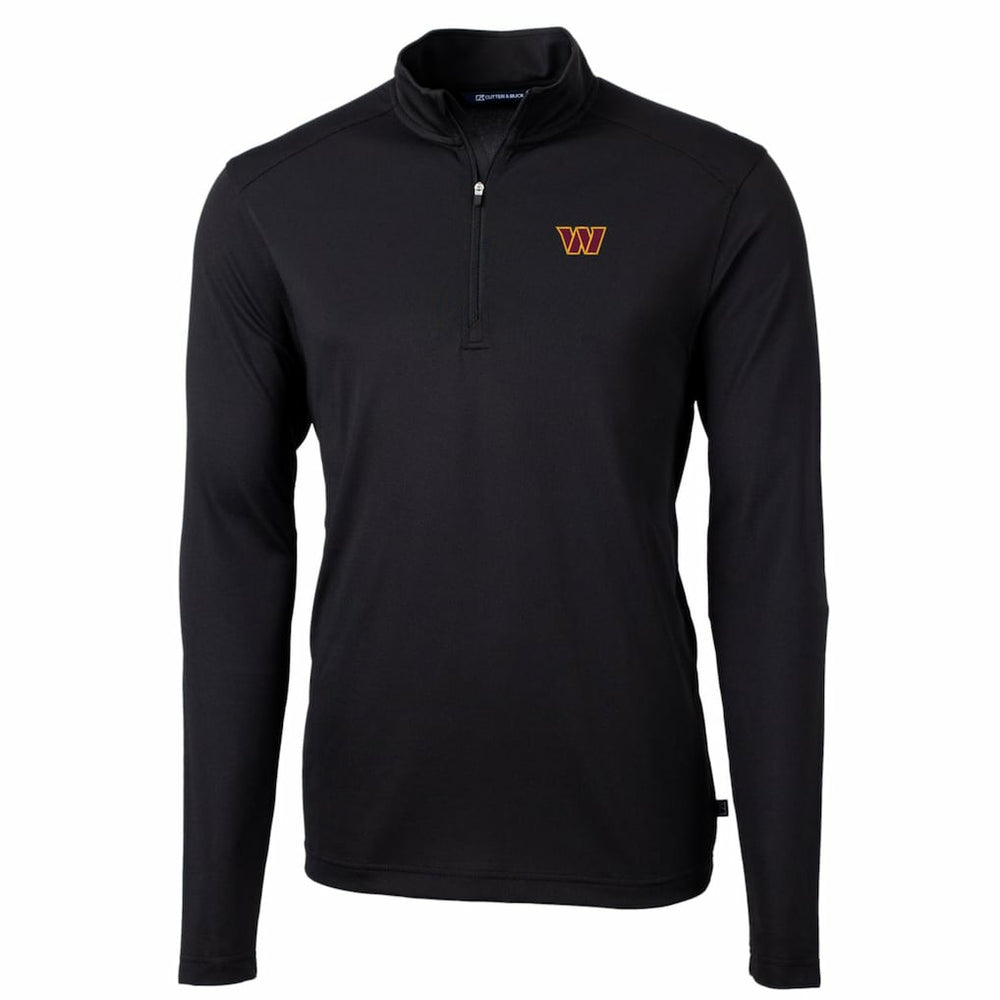 Washington Commanders Cutter & Buck Big & Tall Virtue Eco Pique Quarter-Zip Pullover Jacket - Black - NFL