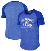 Los Angeles Rams Majestic Threads 2-Time Super Bowl Champions Tri-Blend Raglan T-Shirt - Royal - NFL