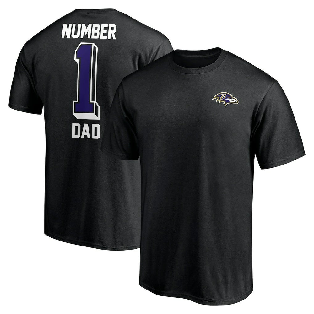 Baltimore Ravens Number One Dad T-Shirt - Black - NFL