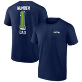 Seattle Seahawks Number One Dad T-Shirt - College Navy - NFL