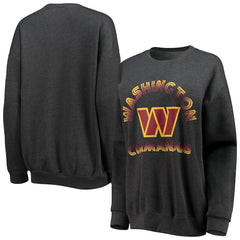 Washington Commanders WEAR by Erin Andrews Women's Oversized Fleece Pullover Sweatshirt - Heathered Charcoal - NFL