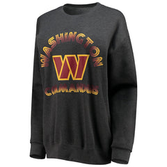 Washington Commanders WEAR by Erin Andrews Women's Oversized Fleece Pullover Sweatshirt - Heathered Charcoal - NFL