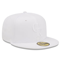 Colorado Rockies New Era White on White 59FIFTY Fitted Hat Discount