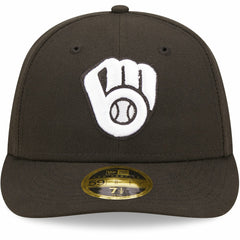 Milwaukee Brewers New Era Black & White Low Profile 59FIFTY Fitted Hat Sale