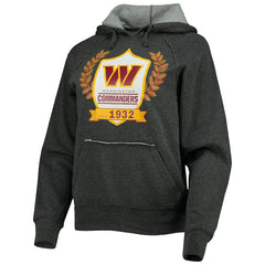 Washington Commanders New Era Women's Raglan Pullover Hoodie - Heathered Charcoal - NFL
