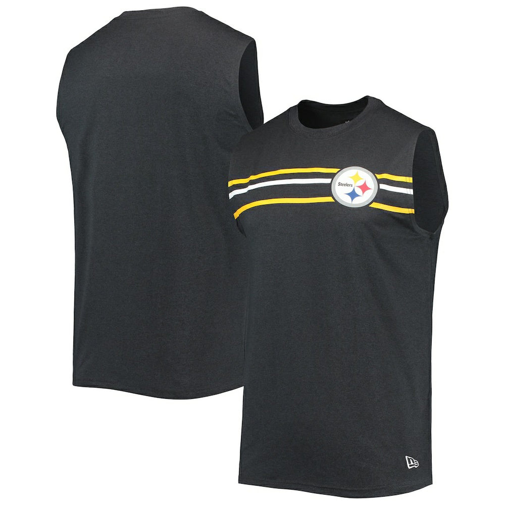 Pittsburgh Steelers New Era Brushed Sleeveless Tank Top - Black - NFL