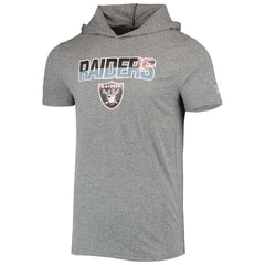 Las Vegas Raiders New Era Team Brushed Hoodie T-Shirt - Heathered Gray - NFL