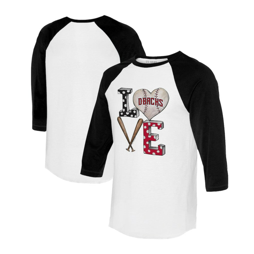 Arizona Diamondbacks Tiny Turnip Women's Baseball Love Raglan 3/4-Sleeve T-Shirt Sale