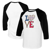 Texas Rangers Tiny Turnip Women's Baseball Love Raglan 3/4-Sleeve T-Shirt Outlet