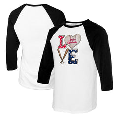St. Louis Cardinals Tiny Turnip Women's Baseball Love Raglan 3/4-Sleeve T-Shirt for sale