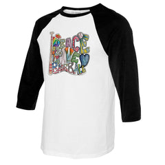 Seattle Mariners Tiny Turnip Women's Peace Love Baseball 3/4-Sleeve Raglan T-Shirt Near Me
