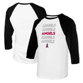 Los Angeles Angels Tiny Turnip Women's Stacked 3/4-Sleeve Raglan T-Shirt Outlet
