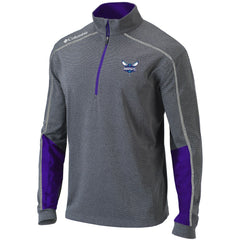 Columbia Charlotte Hornets Omni-Wick Shotgun 2.0 Quarter-Zip Pullover Top Heathered Gray/Purple