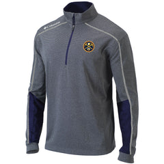 Columbia Denver Nuggets Omni-Wick Shotgun 2.0 Quarter-Zip Pullover Top Heathered Gray/Navy