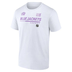 Columbus Blue Jackets NHL Hockey Fights Cancer T-Shirt - White | NHL near me