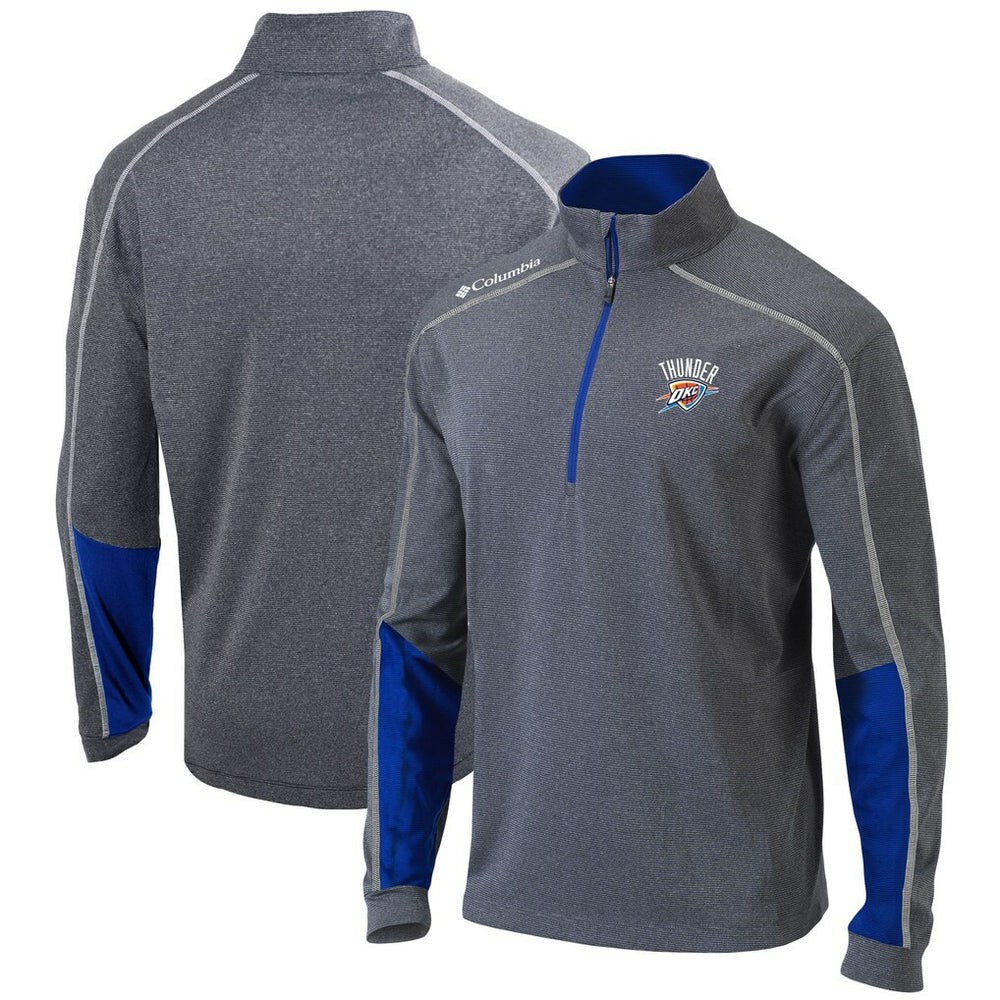 Columbia Oklahoma City Thunder Omni-Wick Shotgun 2.0 Quarter-Zip Pullover Top Heathered Gray/Blue
